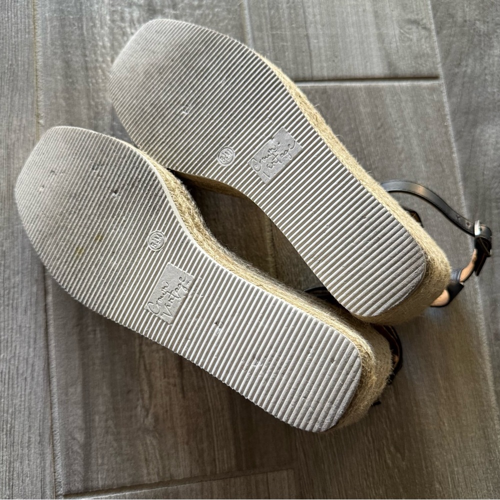 Crown Vintage Kannia Espadrille Wedge Black Sandal - Picture 10 of 11